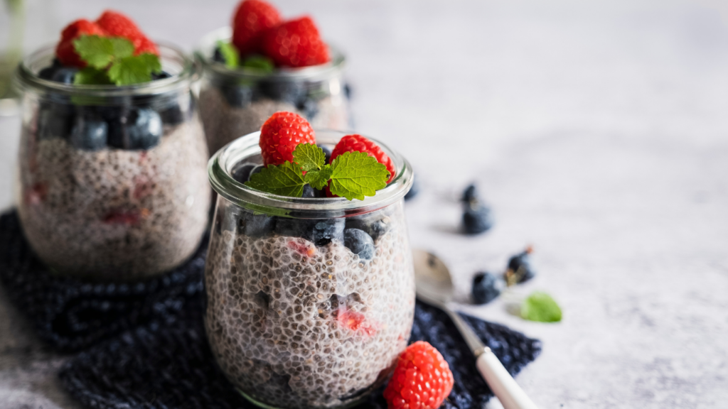 Blueberries and chia seeds